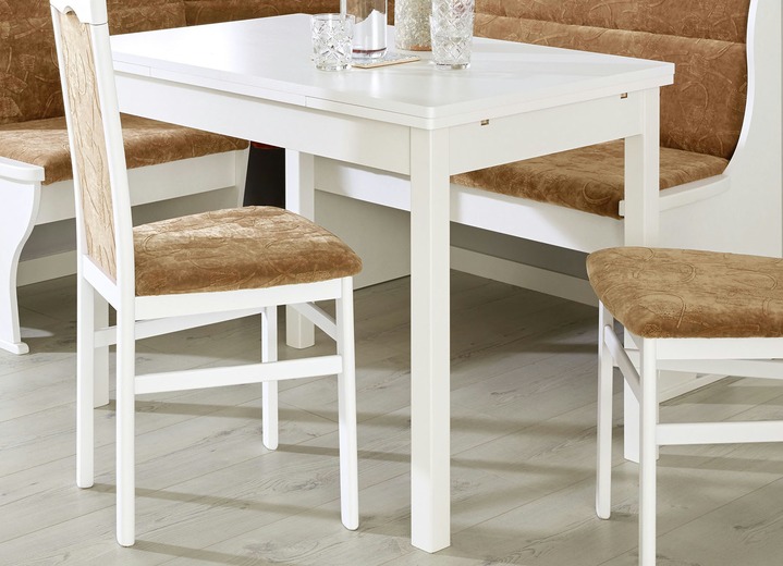 Esszimmer - Stilvoller Esstisch mit pflegeleichter Melamin-Oberfläche, in Farbe WEISS, in Ausführung Esstisch, groß Ansicht 1