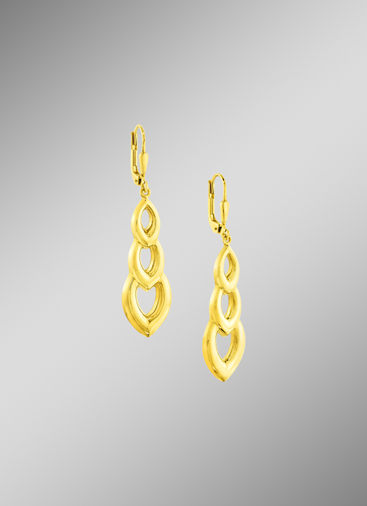 ohne Steine / mit Zirkonia - Bezaubernde Ohrringe aus Gold, in Farbe  Ansicht 1