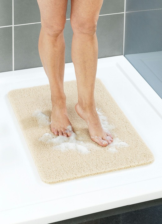 Hilfsmittel - Wellness Fussmatte: Füsse waschen – ohne Bücken, in Farbe BEIGE, in Ausführung Maße:ca. 40x60 cm Ansicht 1