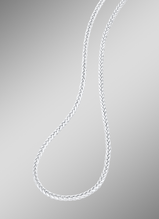 ohne Steine / mit Zirkonia - Zopf-Halskette mit Karabiner, in Farbe  Ansicht 1