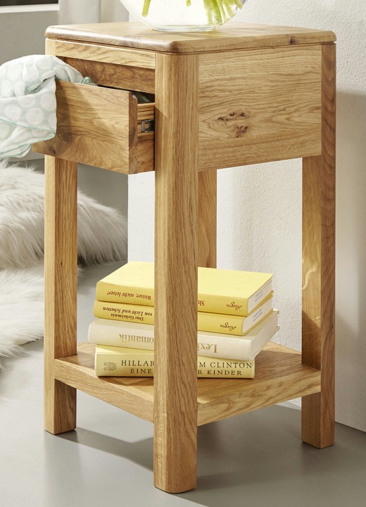 Kleinmöbel - Beistelltisch aus geöltem Massivholz, in Farbe WILDEICHE, in Ausführung klein Ansicht 1