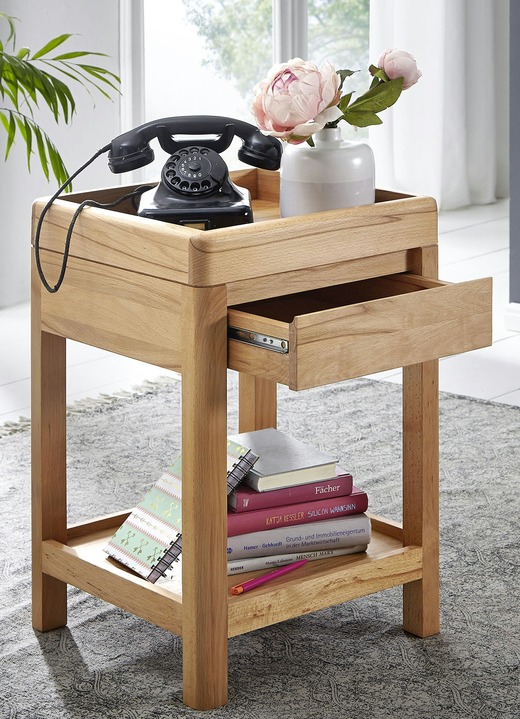Kleinmöbel - Telefontisch aus geöltem Massivholz, in Farbe KERNBUCHE Ansicht 1