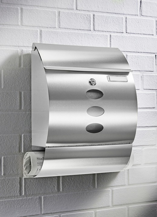 Gartenzubehör - Abschliessbarer Edelstahl-Briefkasten, in Farbe SILBER