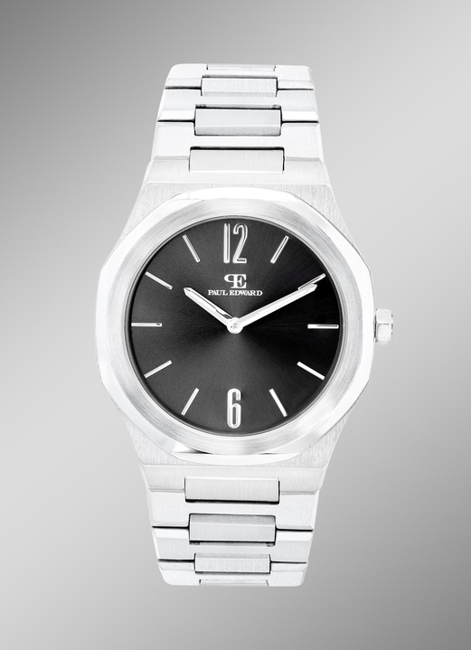 - Quartz-Herrenuhr mit Edelstahlbandgehäuse, in Farbe  Ansicht 1