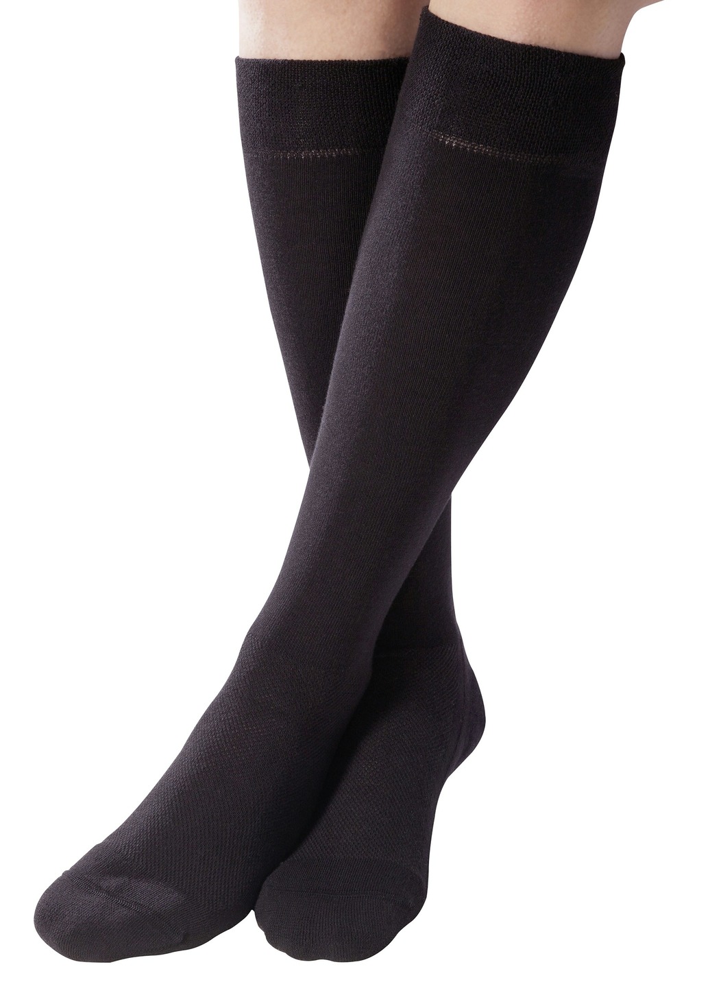 Strümpfe - Zweierpack Komfort-Kniestrümpfe oder -Socken, in Größe 1 (37–39) bis 3 (43–45), in Farbe SCHWARZ, in Ausführung Zweierpack Komfort-Socken Ansicht 1