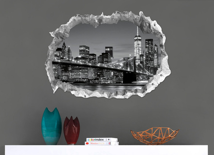 3D-Wand-Tattoo "New York" mit beeindruckendem 3D-Effekt