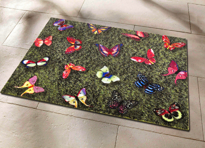 - Fussmatte Schmetterlinge mit rutschhemmender Rückseite, in Farbe BUNT