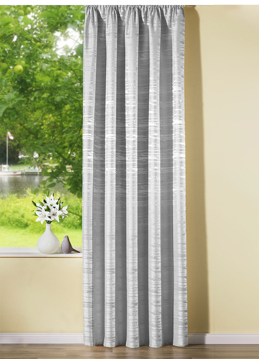 - Übervorhang mit Universalschienenband, in Größe 358 (H145xB140 cm) bis 456 (H245xB140 cm), in Farbe SILBER Ansicht 1