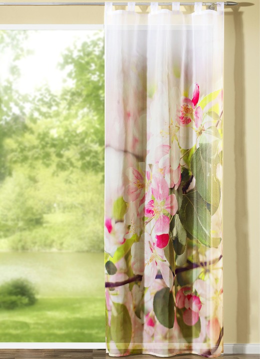 - Übergardinen mit Kirschblüten, in Größe 365 (H145xB120 cm) bis 572 (H245xB120 cm), in Farbe , in Ausführung mit Schlaufen