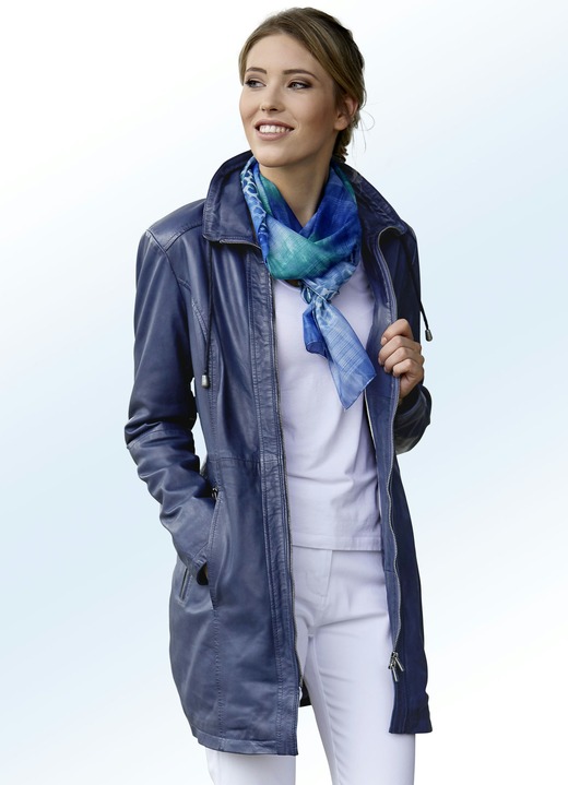 - Lederjacke von «Jilani», in Größe 036 bis 050, in Farbe RAUCHBLAU Ansicht 1