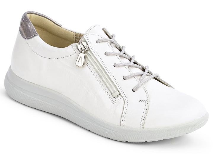 - Schnürschuh mit praktischem Seitenreissverschluss, in Größe 036 bis 042, in Farbe WEISS Ansicht 1
