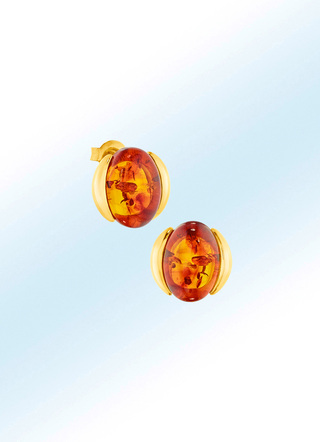 Chicke Ohrstecker mit Bernstein