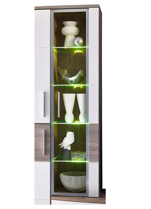 Wohnwand mit LED-Beleuchtung und Schubladen mit Softclose ...