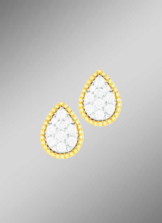 mit Diamanten - Schicke Ohrringe mit echten Brillanten, in Farbe
