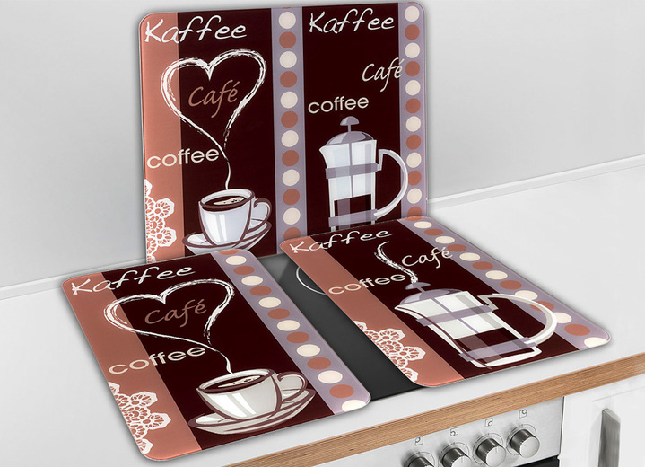 Haushaltshelfer - «WENKO» Wandblende / Herdabdeckplatten, Kaffee, in Farbe KAFFEE, in Ausführung Herdabdeckplatten