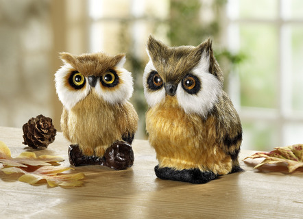 Süsse Tierchen mit weichem Kunstfell im 2er-Set