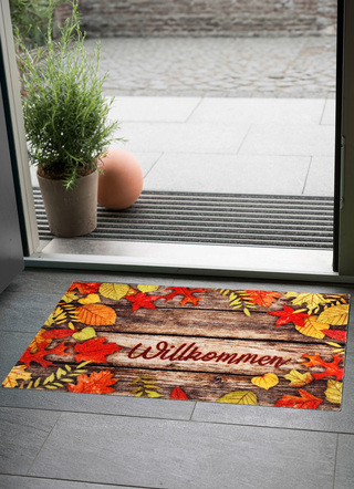 Fussmatte Herbstblätter mit rutschhemmender Rückseite