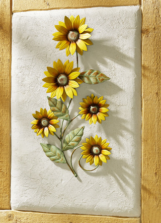 Metall - Wanddekoration Sonnenblumen