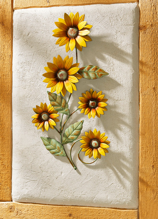 Metall-Wanddekoration Sonnenblumen