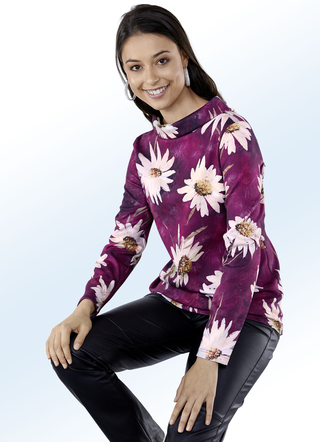 ELENA EDEN Pullover mit 80% Baumwolle und floralem Inkjet-Druck