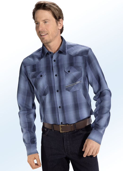 Hemden, Pullover & Shirts - Hemd mit Brustpattentaschen Hemden, Pullover & Shirts - Hemd mit Brustpattentaschen, in Größe 3XL (47/48) bis XXL (45/46), in Farbe INDIGOBLAU-BLEU