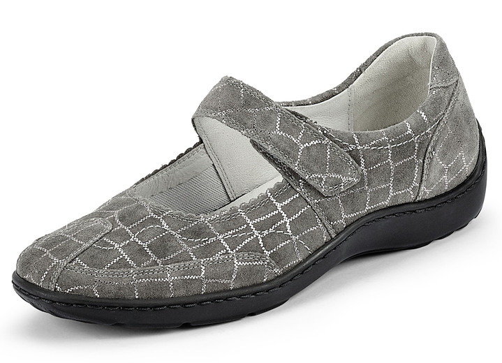 - Waldläufer Slipper mit edler Krokoprägung, in Größe 4 bis 8 1/2, in Farbe GRAFIT Ansicht 1