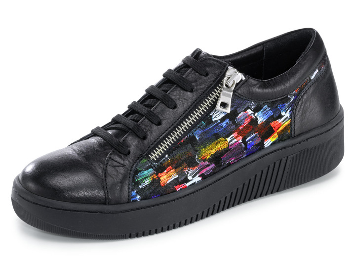 - Gemini Schnürschuh mit modernem Aufdruck, in Größe 036 bis 042, in Farbe SCHWARZ Ansicht 1