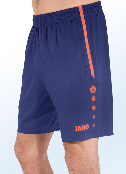 Sport- & Freizeitmode - Shorts von «Jako» in 4 Farben, in Größe 3XL (58/60) bis XXL (56), in Farbe MARINE-ORANGE Ansicht 1