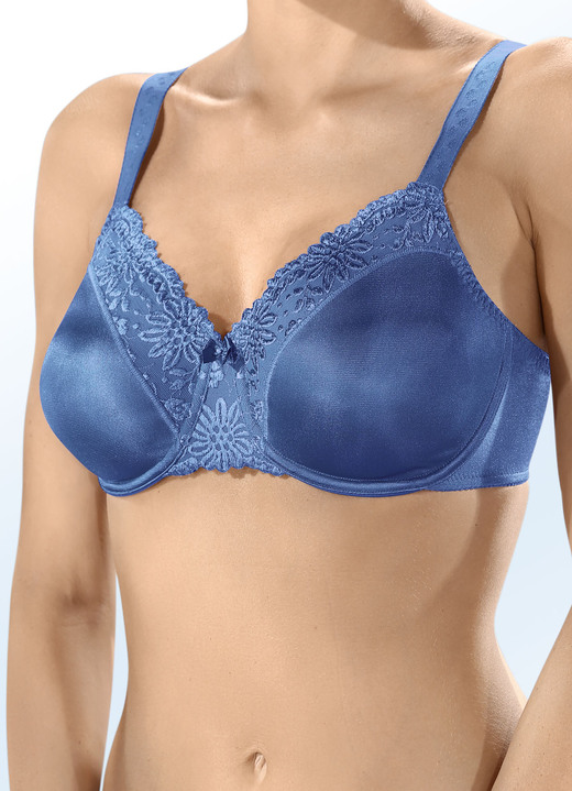 BHs - Triumph-Ladyform Soft-Minimizer-Bügel-BH, in Größe 075 bis 095, in Cup H, in Farbe INDIGOBLAU Ansicht 1