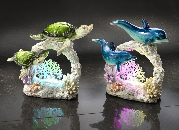 - LED beleuchtete Szenen mit Korallen und Meerestieren, in Farbe BEIGE, in Ausführung Szene Schildkröten