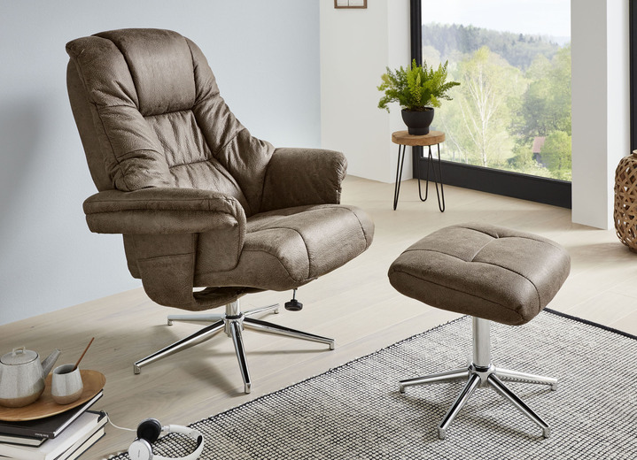 - Verstellbarer Relax-Sessel mit Hocker, in Farbe BRAUN Ansicht 1