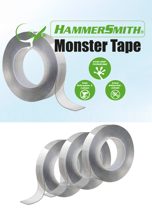 Haushaltshelfer - Monster Tape von Hammersmith im 3er-Set , in Farbe TRANSPARENT Ansicht 1