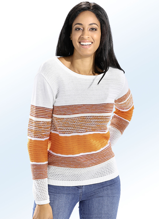 Pullover in 2 Farben und in Strukturmix mit Glitzerakzenten