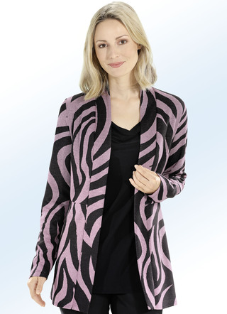 KLAUS MODELLE Strickjacke in edlem Jacquard-Dessin mit Glitzereffekten