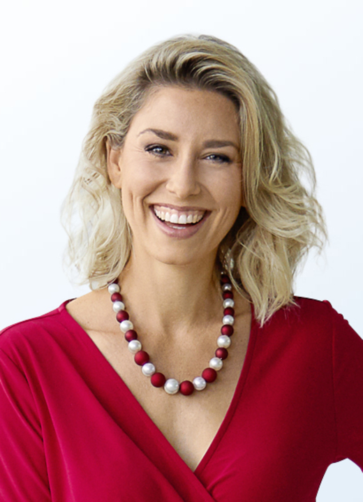 Damen-Modeschmuck - Rot-weisse Kugelkette, in Farbe ROT-WEISS Ansicht 1