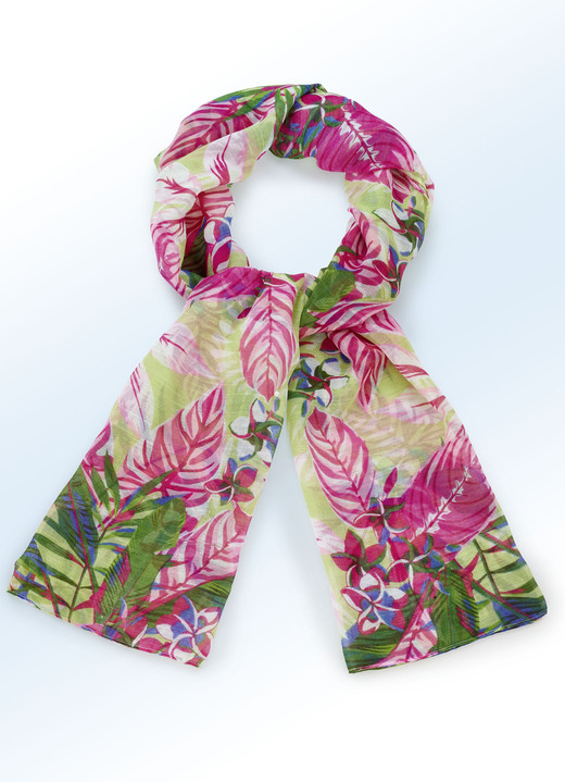 - Schal mit Floraldessin, in Farbe LINDGRÜN-BUNT Ansicht 1