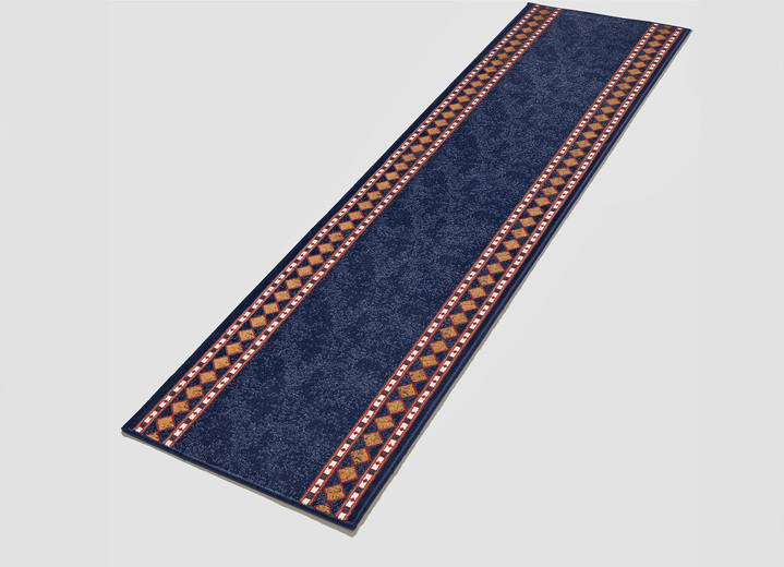 Läufer & Stufenmatten - Raffinierte Läufer nach Wunschmass, in Größe 101 (Läufer, Breite: 60 cm) bis 106 (Läufer, Breite: 100 cm), in Farbe BLAU Ansicht 1