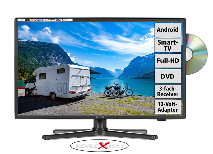 Fernseher - Reflexion 6-in-1 LED-Fernseher mit integriertem DVD-Spieler, in Farbe SCHWARZ Ansicht 1