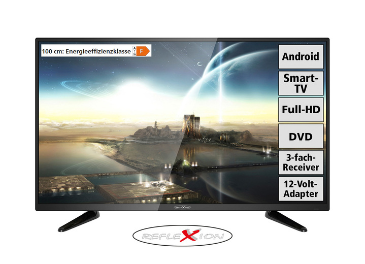 - Reflexion 6-in-1 LED-Fernseher mit integriertem DVD-Spieler, in Farbe SCHWARZ Ansicht 1