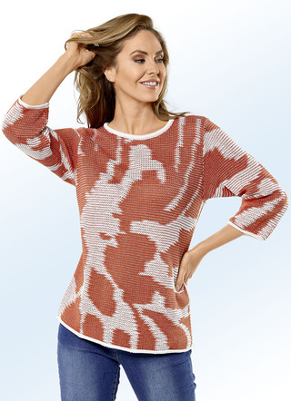 Pullover in 2 Farben mit tollem Allovermuster