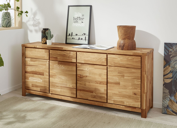 Sideboards & Kommoden - Möbelprogramm mit Massivholzfronten und Softclose, in Farbe WILDEICHE, in Ausführung Regal klein Ansicht 1