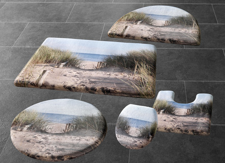 Badgarnitur mit Strandmotiv