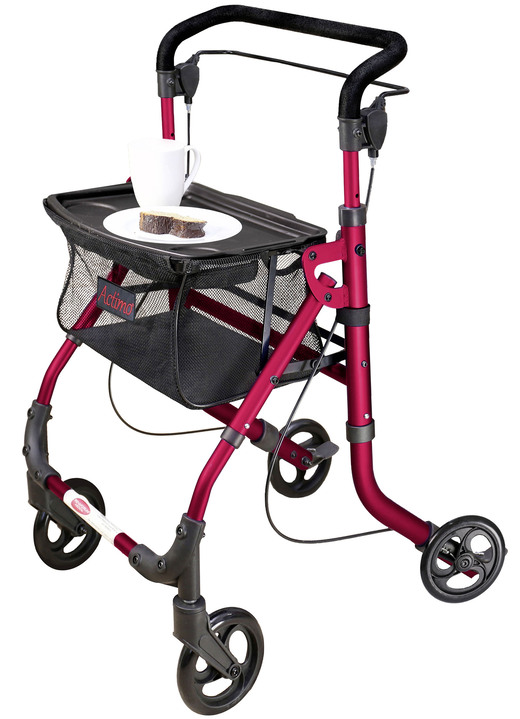 Rollatoren & Rollstühle - Wohnungsrollator mit Tablett, in Farbe ROT Ansicht 1