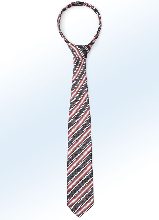 Accessoires    - Gestreifte Krawatte in 5 Farben, in Farbe ROT Ansicht 1