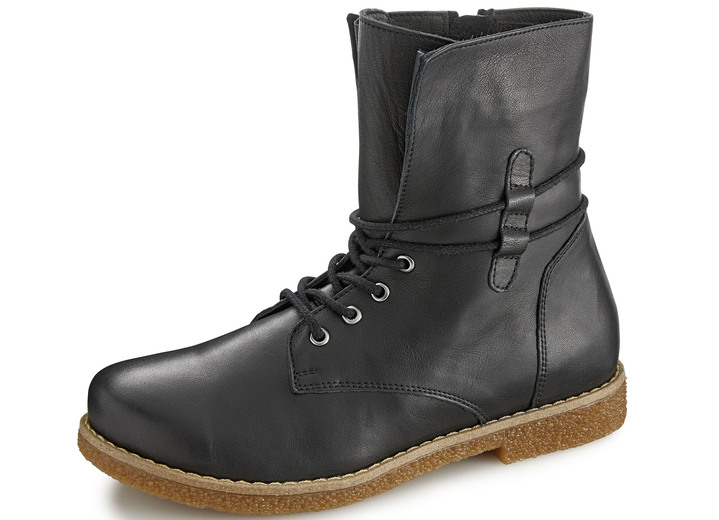 Stiefel & Stiefeletten - Andrea Conti Schnür-Stiefelette aus weichem Nappaleder, in Größe 036 bis 041, in Farbe SCHWARZ Ansicht 1