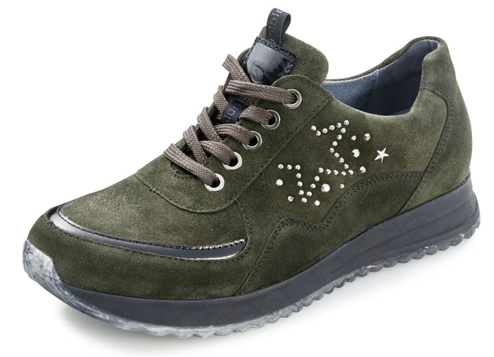 Komfortschuhe - Waldläufer Schnürschuh mit trendiger Nietenzier, in Größe 3 1/2 bis 8, in Farbe KHAKI Ansicht 1
