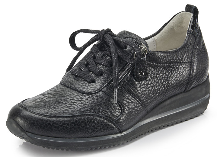 Komfortschuhe - Waldläufer, leichte Damen-Sneaker, Weite H, mit herausnehmbarem Fussbett, in Größe 3 1/2 bis 8, in Farbe SCHWARZ Ansicht 1