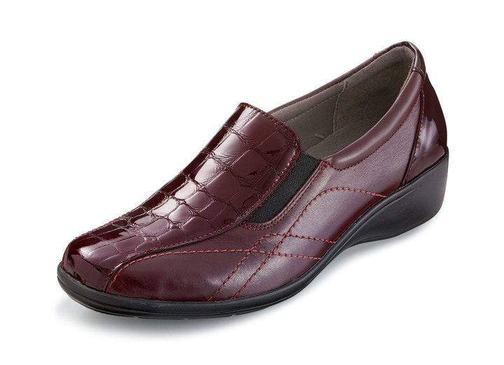 Komfortschuhe - ELENA EDEN, komfortable Damen-Slipper, mit herausnehmbarem Fussbett, in Größe 036 bis 042, in Farbe BORDEAUX Ansicht 1