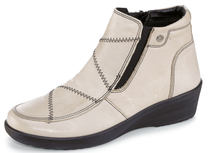 Komfortschuhe - Gemini, bequeme Damen-Boots, Weite H, mit herausnehmbarem Fussbett, in Größe 036 bis 042, in Farbe KIESEL Ansicht 1