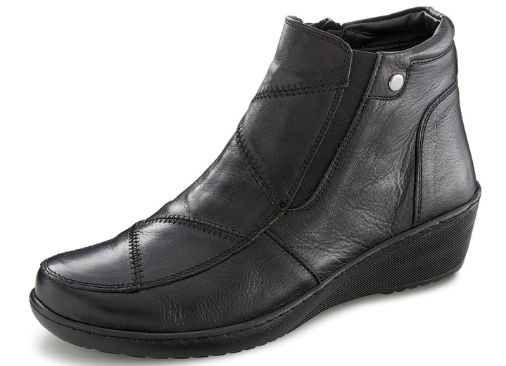 Komfortschuhe - Gemini, bequeme Damen-Boots, Weite H, mit herausnehmbarem Fussbett, in Größe 036 bis 042, in Farbe SCHWARZ Ansicht 1